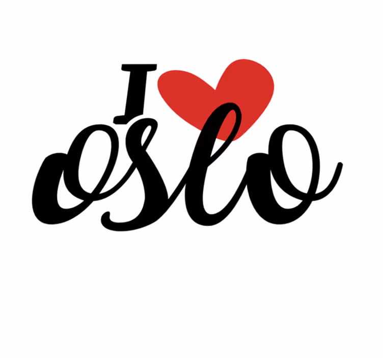 Srčna oslo ljubezen vinilne preproge z napisom - TenStickers
