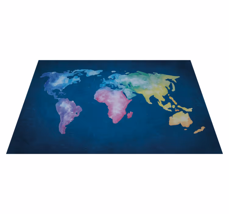 Watercolour world map vinilna preproga - TenStickers