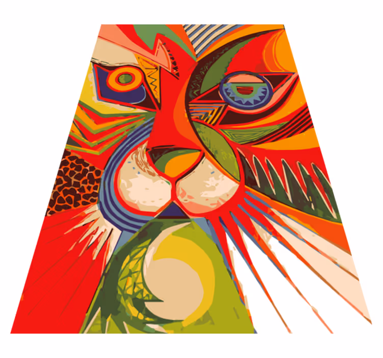 Colorful cat face tepih z živalskim potiskom - TenStickers