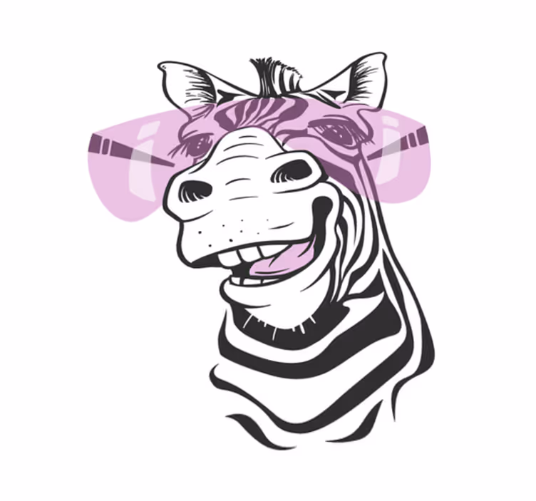 Smešna vinil preproga z živalskim potiskom iz zebre - TenStickers