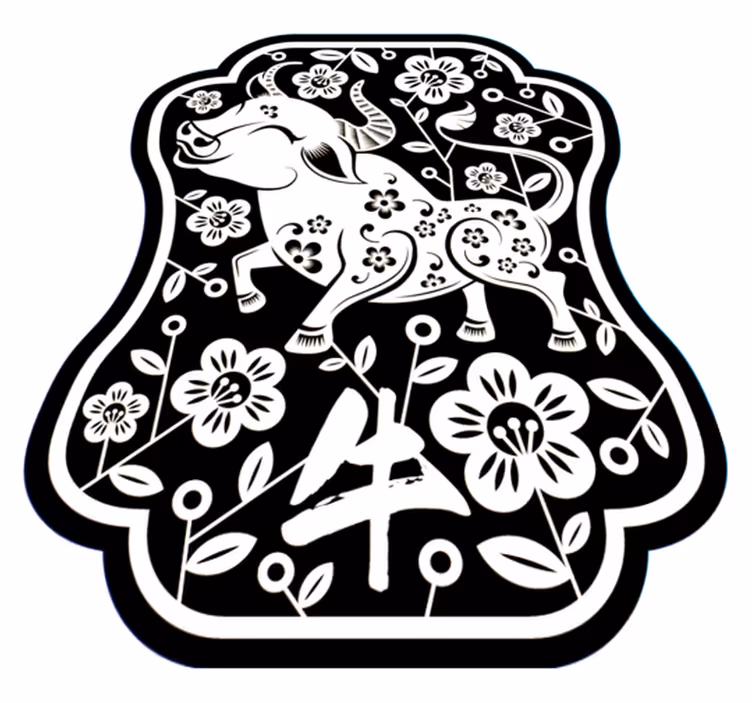 Eleganten cvetlični bik Tepih z živalskim potiskom - TenStickers