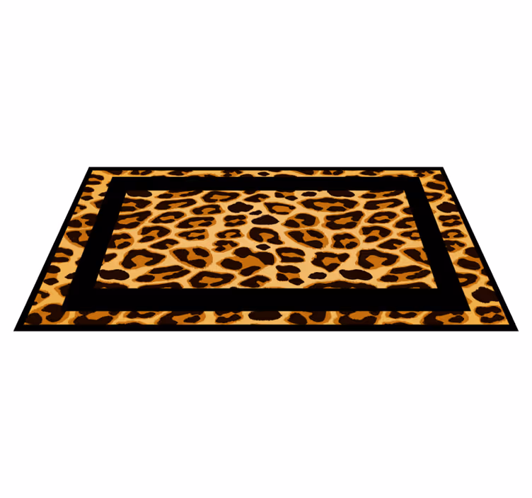 Pravokotni leopardji motiv vinilni tepih s potiskom živali - TenStickers