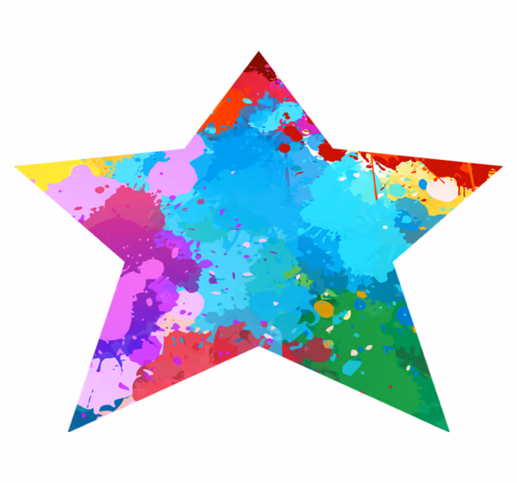 Star with colorful strokes vinilne preproge v vzorcih - TenStickers