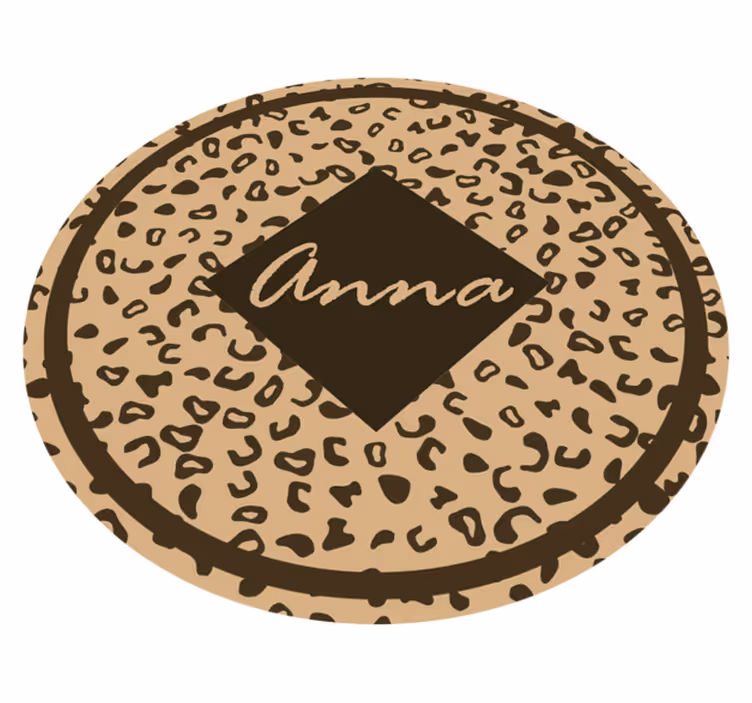 Ime z leopardjim vzorcem Vinilne preproge za spalnico - TenStickers