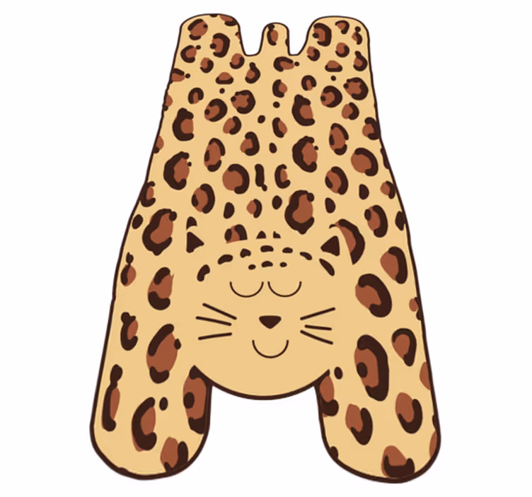 Srečen leopard vinilni tepih s potiskom živali - TenStickers