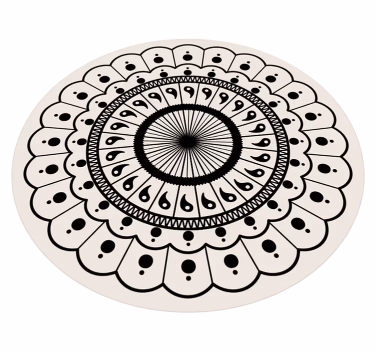Krožna preproga za spalnico boho mandala - TenStickers