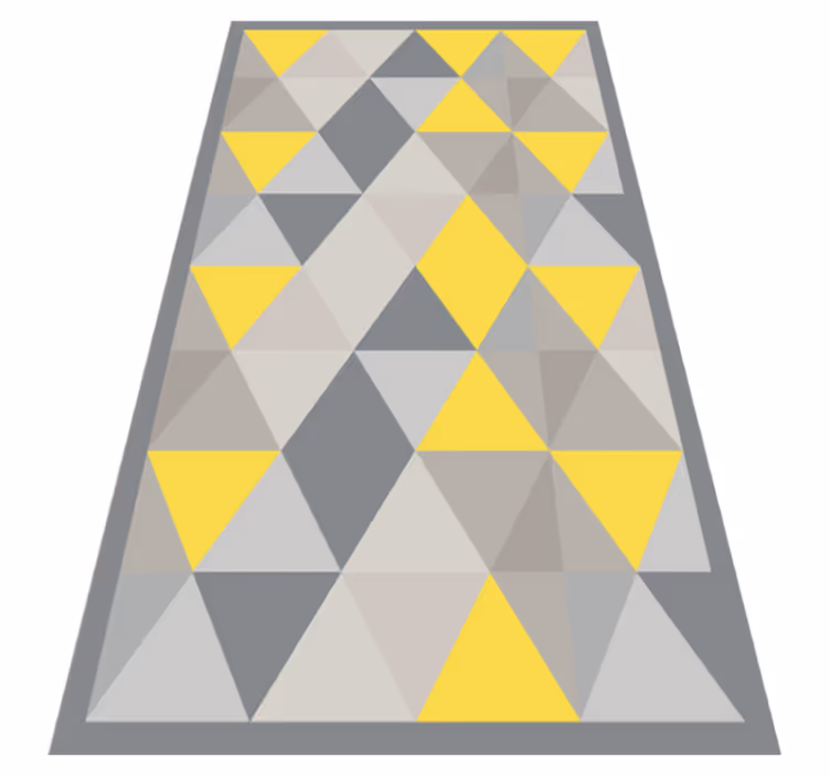 Grey and yellow triangles vinilne preproge - TenStickers