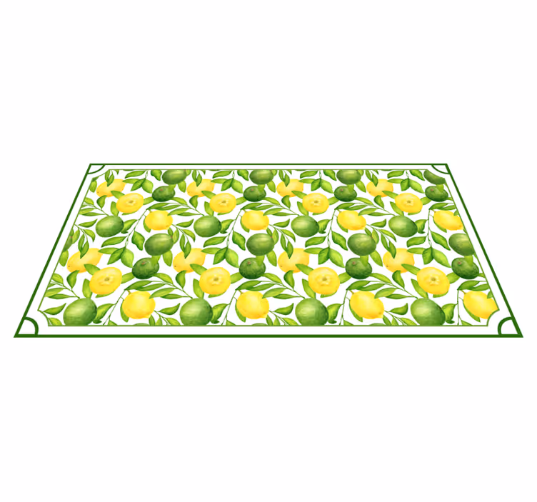 Limone in limeta okvir sadje vinil preproga - TenStickers