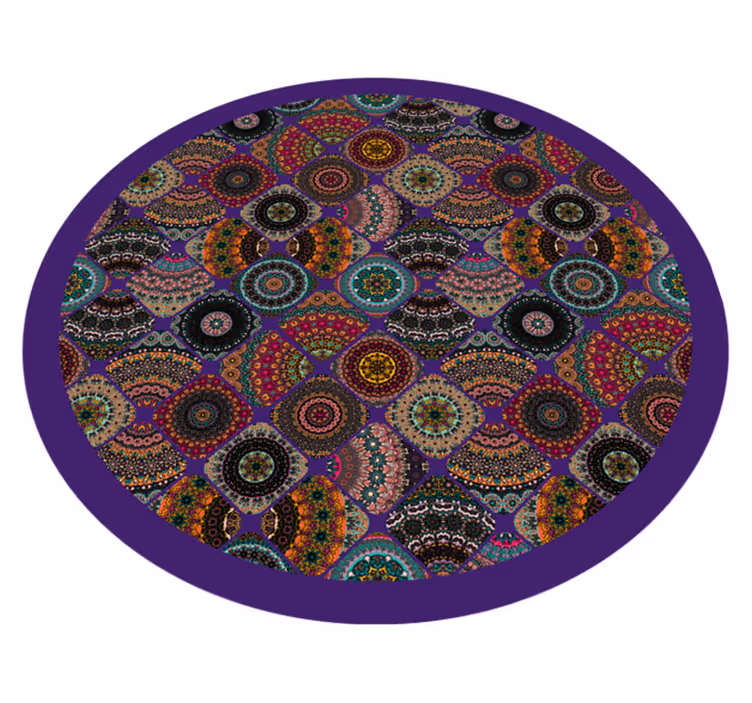Pisani krožni vzorci Vinilna preproga mandala - TenStickers