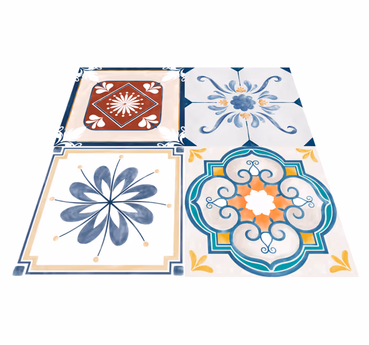 Colorful geometric patterns vinilna talna obloga - TenStickers