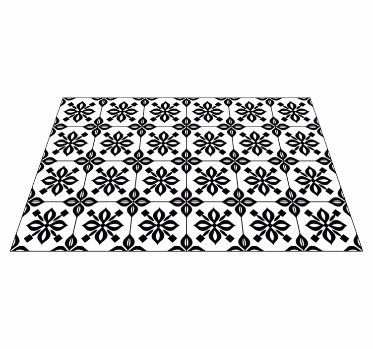 črno-bela preproga iz ploščic mandala - TenStickers