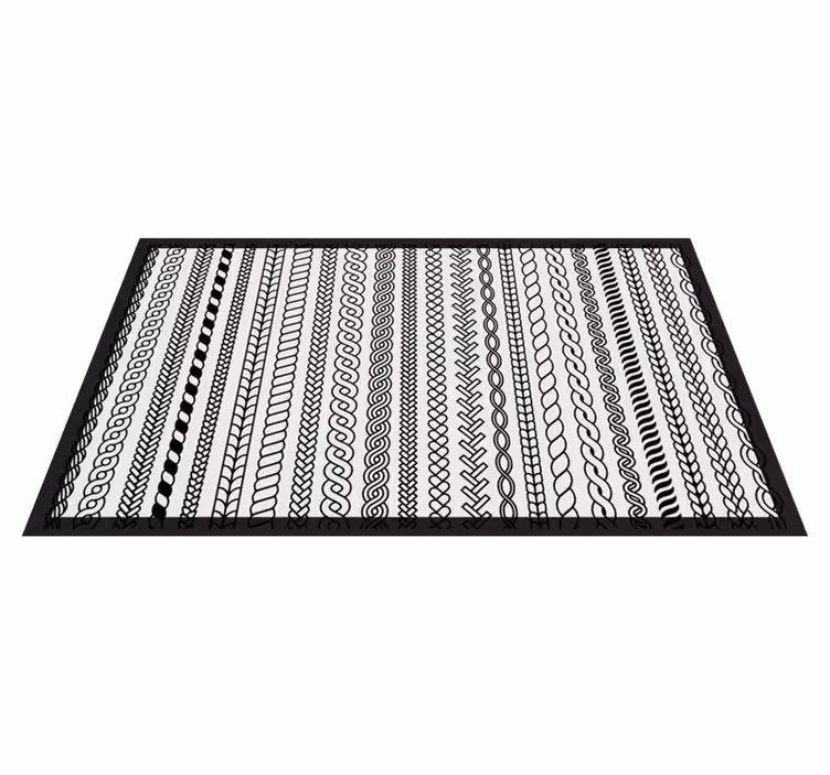 Pletenica geometrijska minimalistična vinil preproga - TenStickers