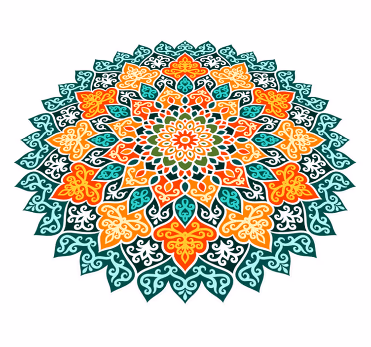 Sijoča krogna zasnova Vinilna preproga mandala - TenStickers