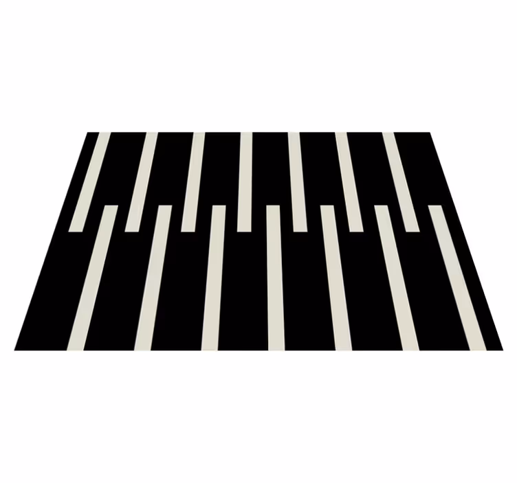 Nordic style črne črte nordic vinyl preproga - TenStickers