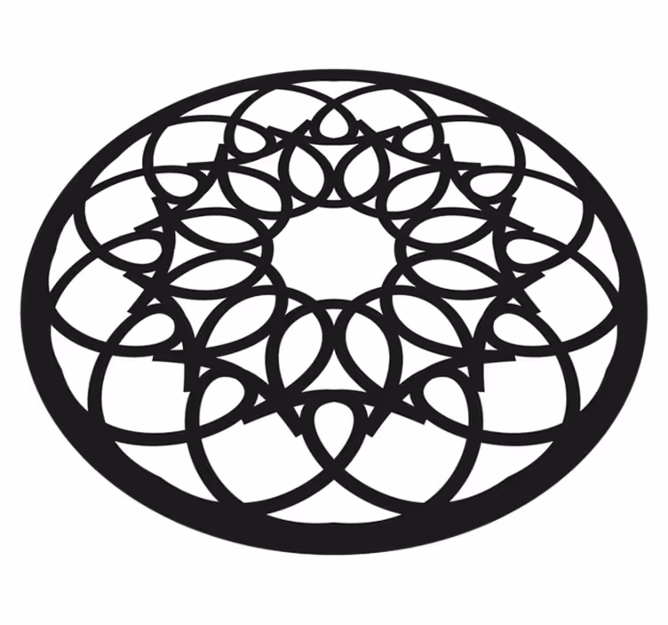 Zapleten črn vzorec Vinilna preproga mandala - TenStickers