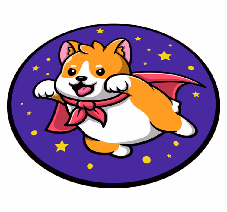 Superherojski korgi Otroške vinilna preproga - TenStickers
