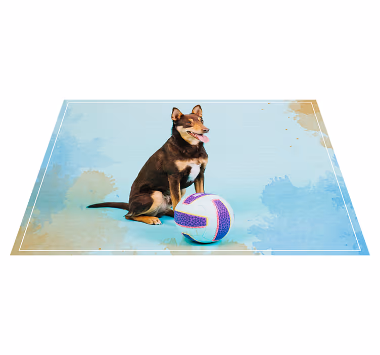 Playful canine companion tepih z živalskim potiskom - TenStickers