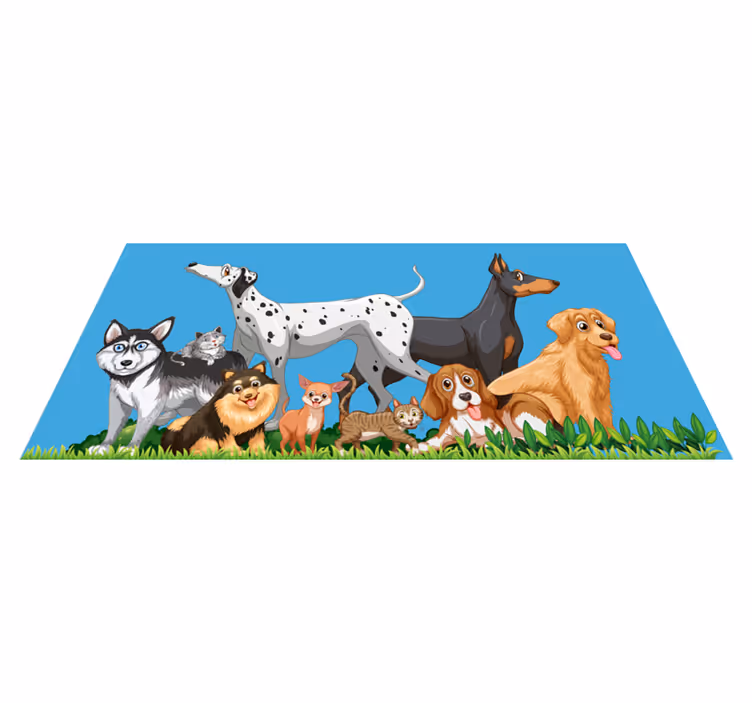 Različni psi živalska preproga - TenStickers