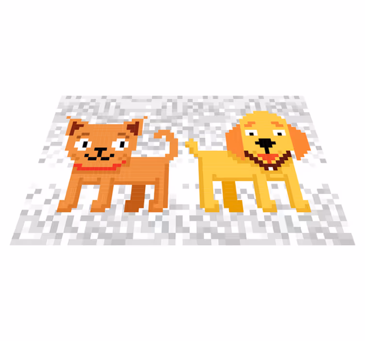Pixelated pet friends vinilne preproge v drugih vzorcih - TenStickers