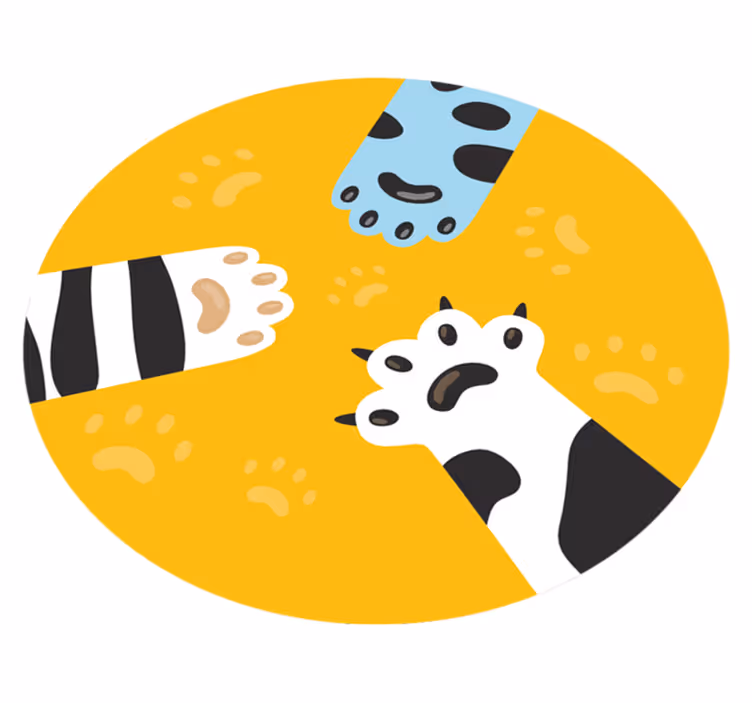 Odtisi mačjih šap Tepih z živalskim potiskom - TenStickers