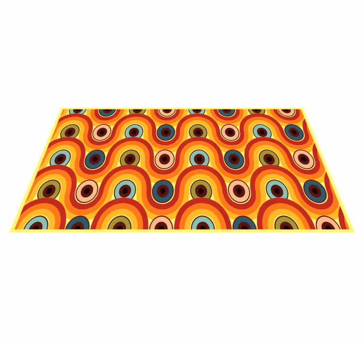 Barvit valovit motiv Vintage vinilna preproga - TenStickers