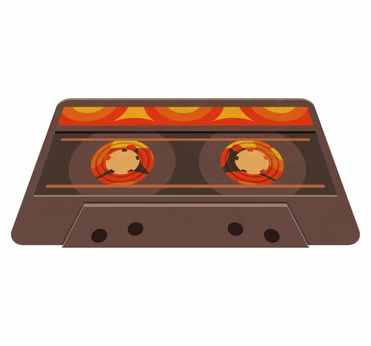 Ilustracija retro kasete sodobne vinilne preproge - TenStickers