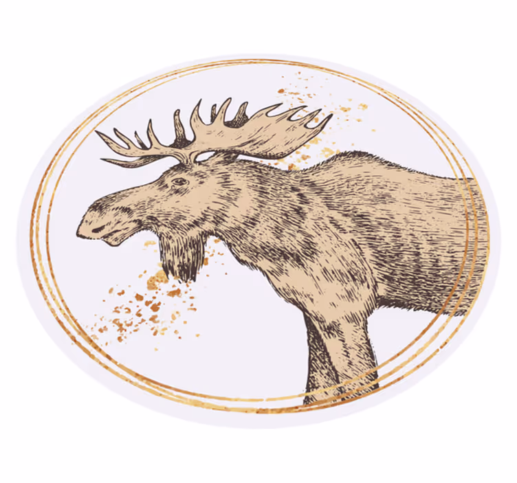 Veličastna ilustracija losa Tepih z živalskim potiskom - TenStickers