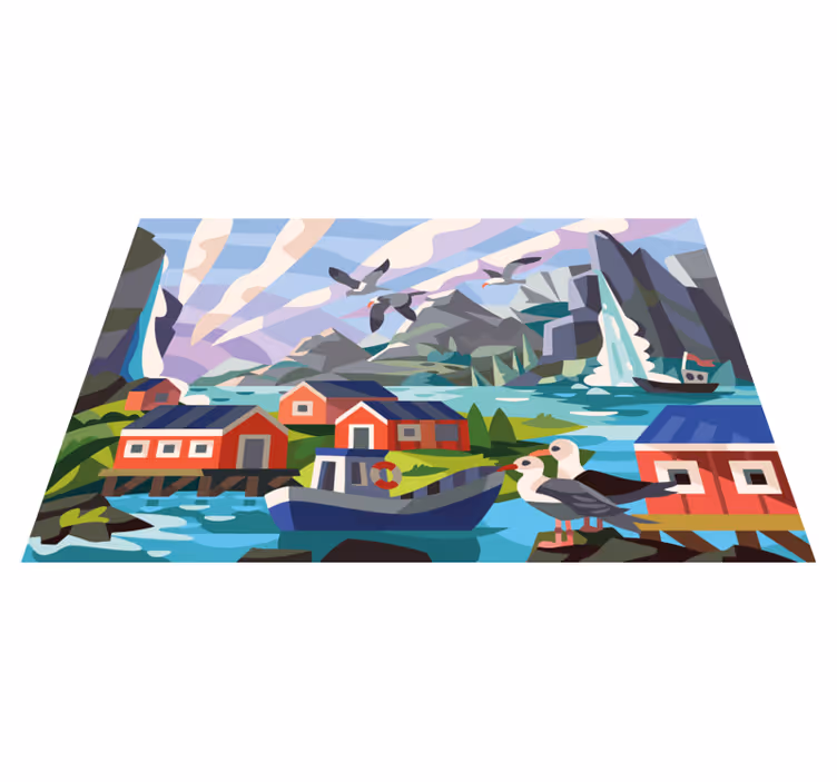 Norveška obala Naravne vinilnea preproga - TenStickers