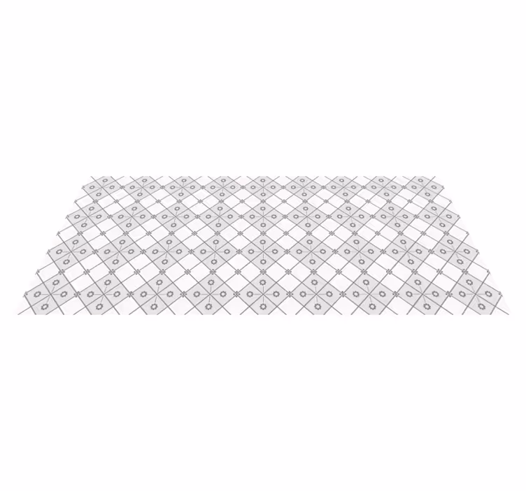 Siva geometrija Vinilna talna obloga v imitaciji ploščic - TenStickers