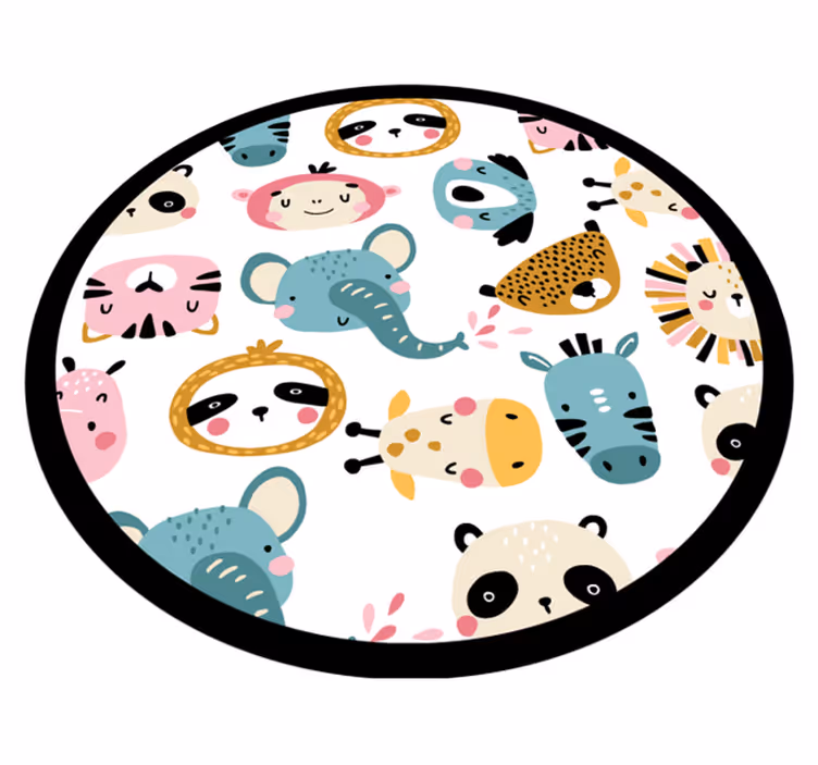 Pisane živali na safariju Otroške vinilna preproga - TenStickers