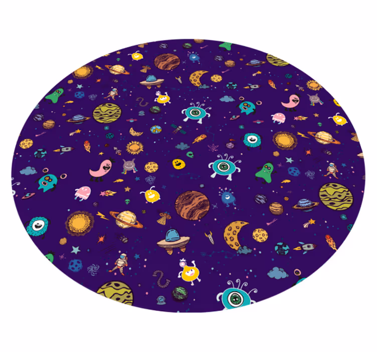 Cosmic creatures adventure vinilne preproge z vzorci - TenStickers
