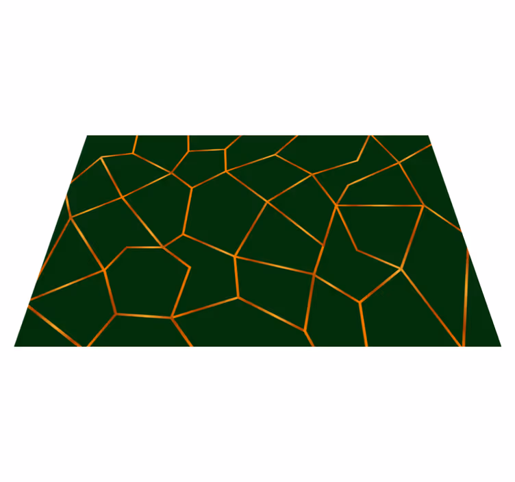 Zeleni geometrijski vzorec marmorne vinilne preproge - TenStickers