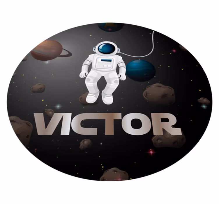Universe astronavt s imenom vinilne preproge - TenStickers