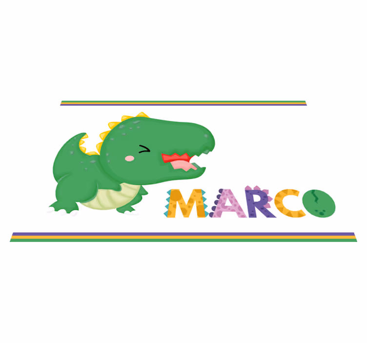 Mladič t-rexa z imenom Vinilna preproga z imeni - TenStickers