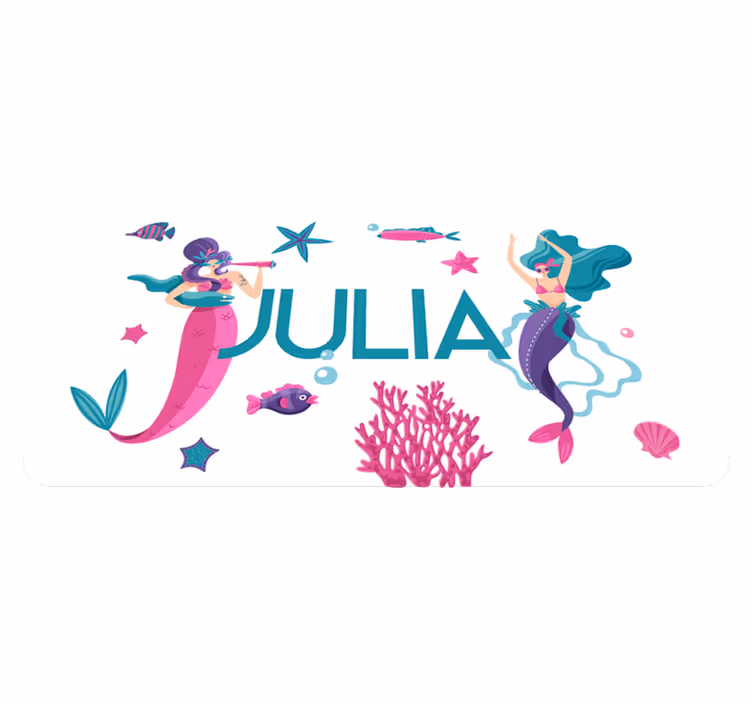 Mermaid adventure with name vinilne preproge - TenStickers