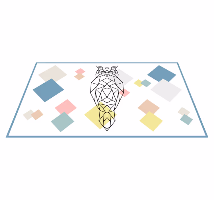 Origami oblika sove sodobne vinilne preproge - TenStickers