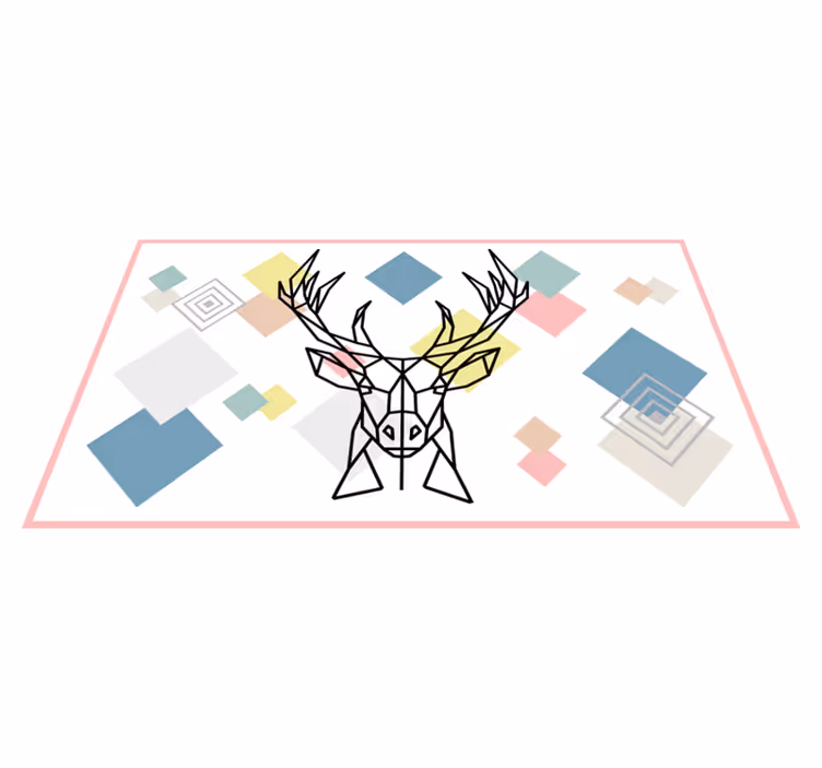 Origami stag art vinilne preproge z vzorci - TenStickers