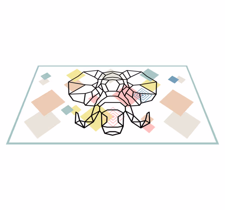 Origami slonova glava sodobne vinilne preproge - TenStickers