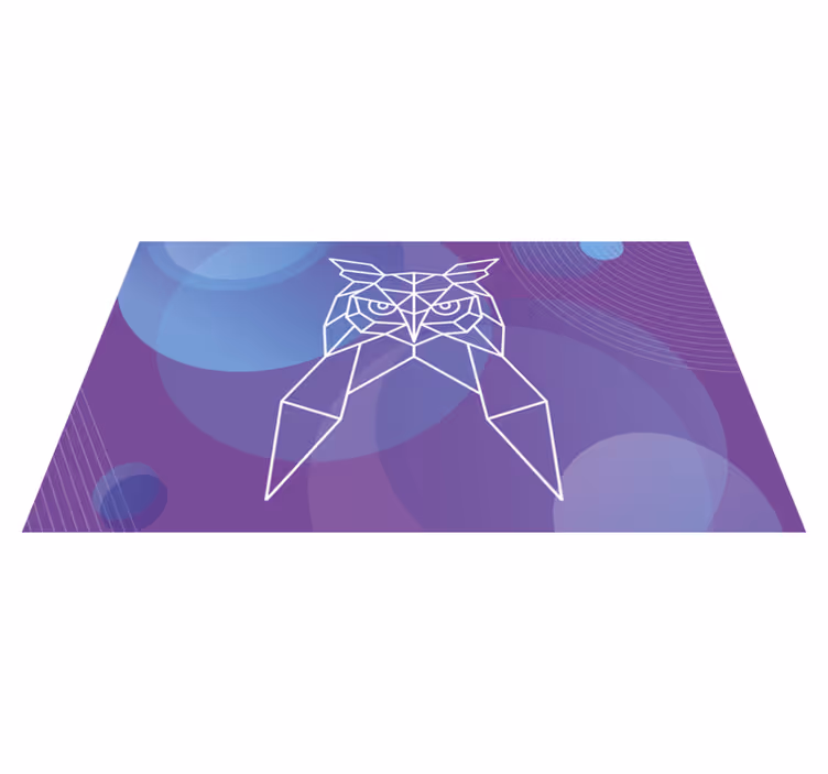 Geometrijska umetnost sove Tepih z živalskim potiskom - TenStickers