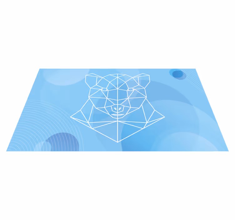 Geometrijski obris medveda Tepih z živalskim potiskom - TenStickers