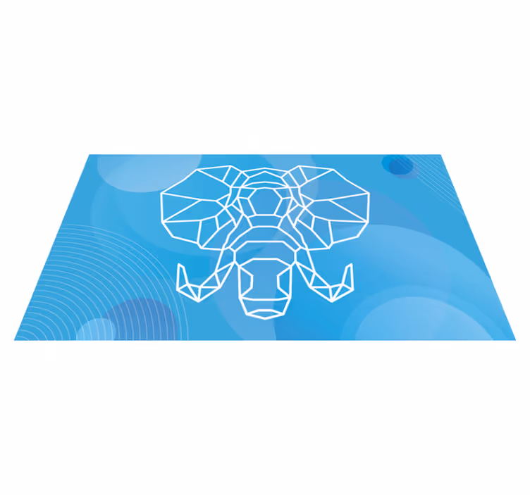 Blue elephant face tepih z živalskim potiskom - TenStickers