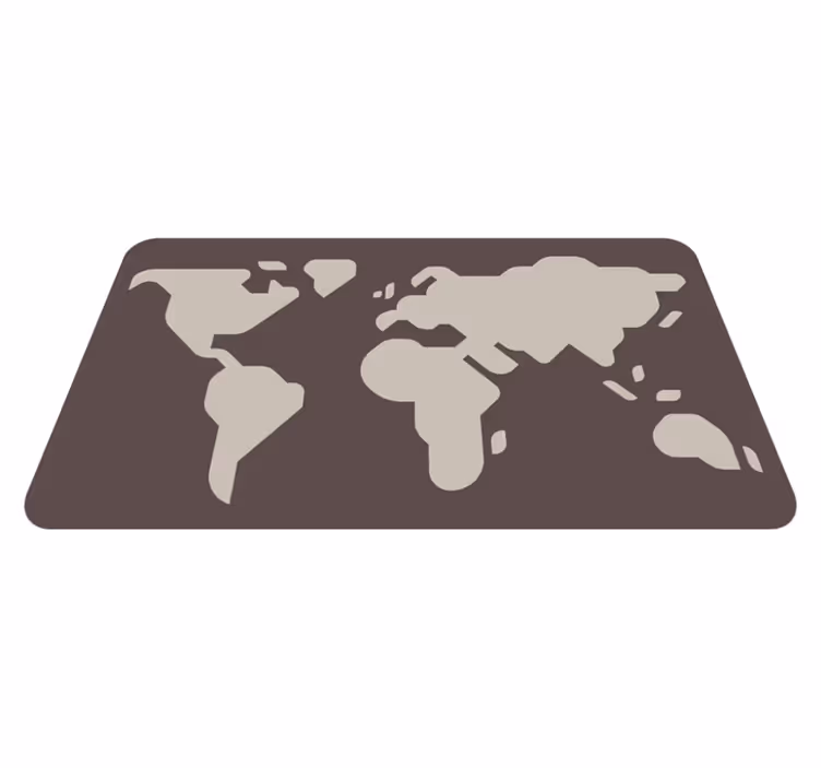 Beige and grey motif vinilna preproga z zemljevidom sveta - TenStickers