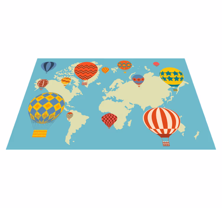 Colorful hot air balloons vinilna preproga sveta - TenStickers
