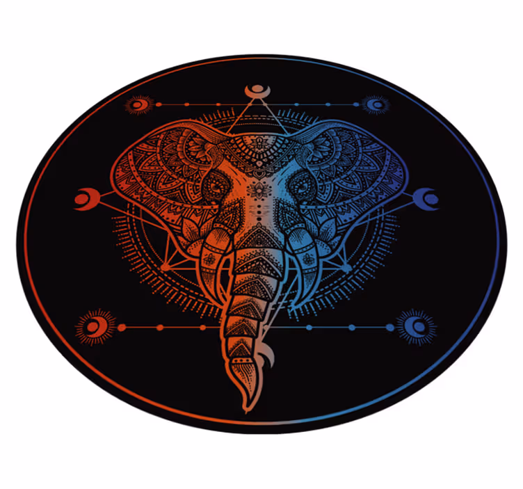 Umetnost slonov Vinilna preproga mandala - TenStickers