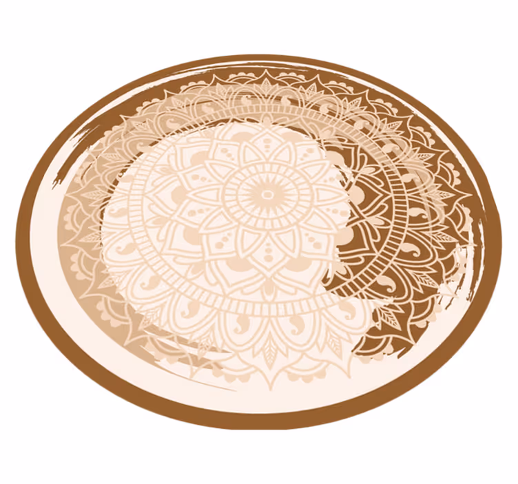 Eleganten bež motiv Vinilna preproga mandala - TenStickers