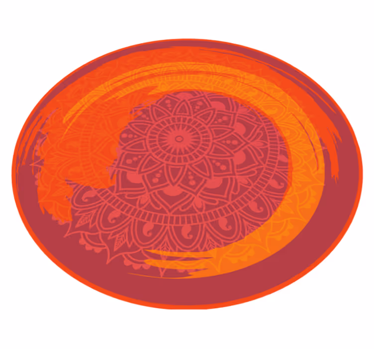 Rdeč sijoč motiv Vinilna preproga mandala - TenStickers