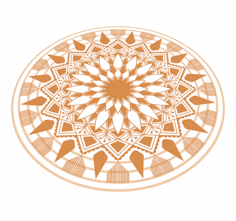 Naravne barve velika mandala vinil preproga - TenStickers