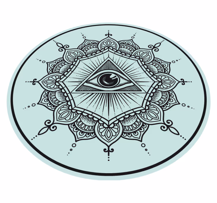 Modra očesna mandala vinil preproga - TenStickers