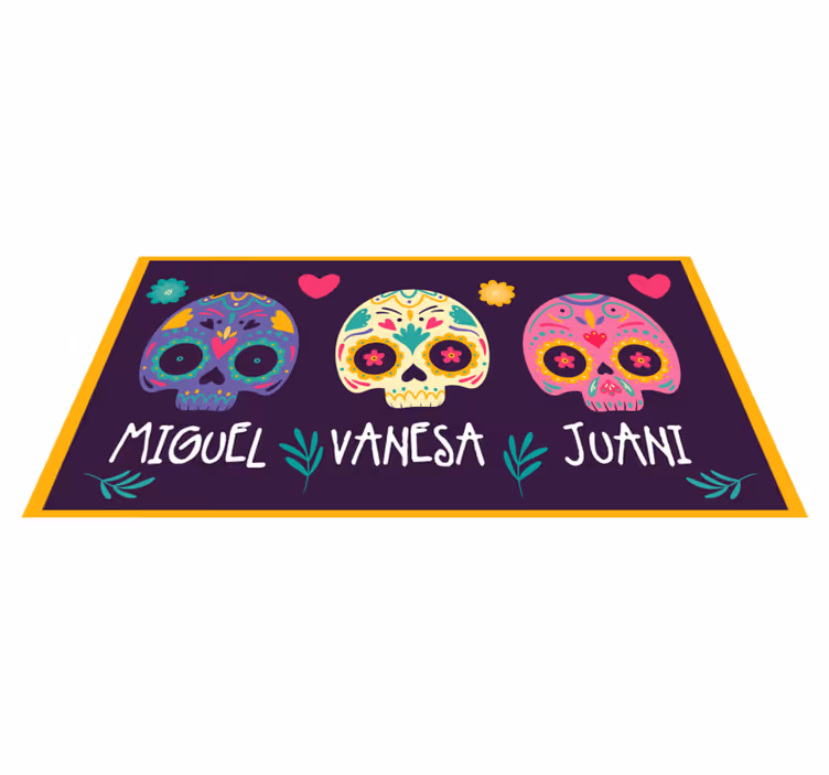 Pisane lobanje po meri Vinilna preproga za vhod - TenStickers