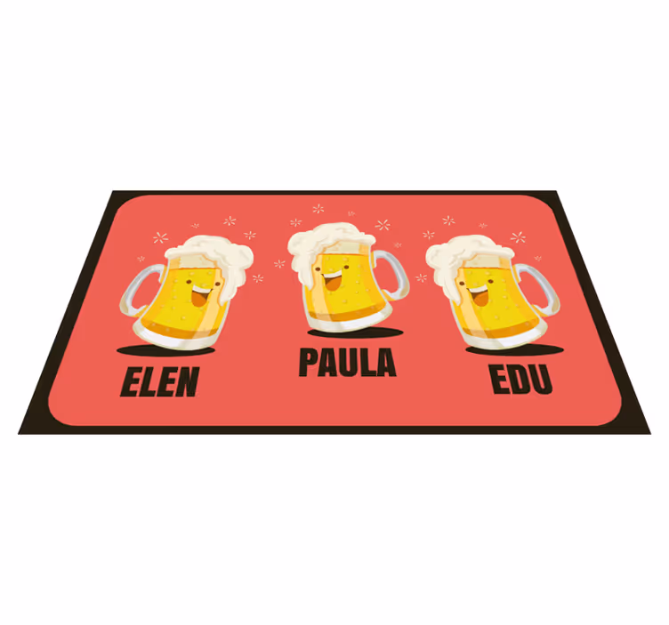 Custom beer mugs in vinilna preproga za vhod - TenStickers